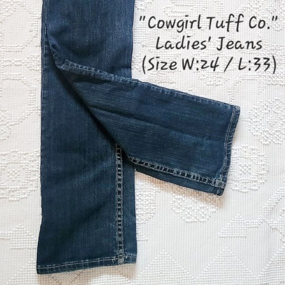 "Cowgirl Tuff Co." Ladies' Bootcut "Jazzy" Jeans (Size W:24 / L:33) - Picture 2 of 13